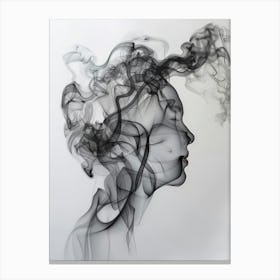 Smoke Portrait Of A Woman 4 Canvas Print