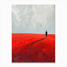 Man In Red Minimalism Canvas Print