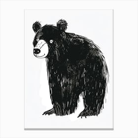 B&W Black Bear 2 Canvas Print