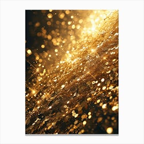 Golden Glitter Background Canvas Print