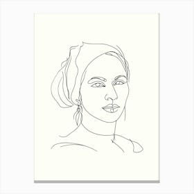 Portrait Of A Woman Hand Drawing Line Art 9 Canvas Print