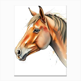 Watercolor Horse Head Canvas Print