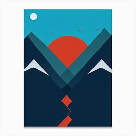 El Colorado, Chile Modern Illustration Skiing Poster Canvas Print