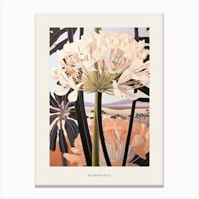 Flower Illustration Agapanthus 4 Poster Canvas Print