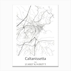 Caltanissetta,Italy Minimalist Map Stampe su tela