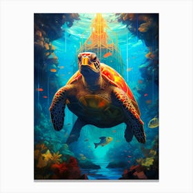 Underwater Sea Turtle Canvas Print