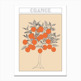 Orange Tree Minimalistic Drawing 3 Poster Canvas Print