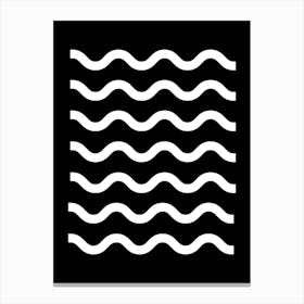 Waves On A Black Background Canvas Print
