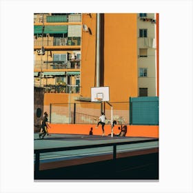 Orange Valencia Basketball Court | Spain Travel Photography Art Print Canvas Print