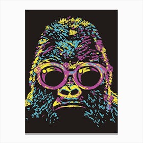 Gorilla In Glasses Pop Canvas Print