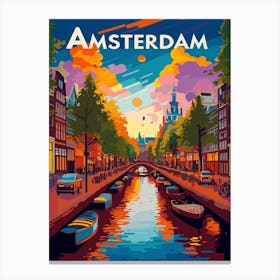 Amsterdam Canal Summer Aerial View Canvas Print