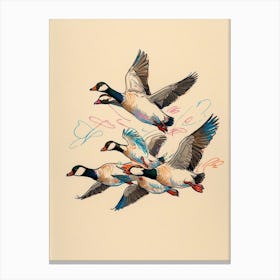 Geese In Flight 4 Canvas Print