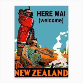Welcome To New Zealand, Native Family Canvas Print