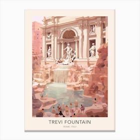 Trevi Fountain Rome Italy Travel Poster Canvas Print
