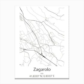 Zagarolo,Italy Minimalist Map Stampe su tela