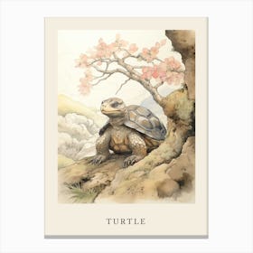 Beatrix Potter Inspired  Animal Watercolour Turtle Canvas Print