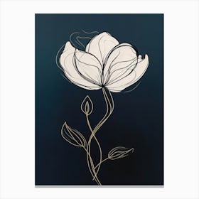 Line Art Tulips Flowers Illustration Neutral 11 Canvas Print