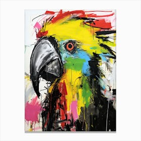 Graffiti Chronicles: Parrot Tales in Basquiat's World Canvas Print