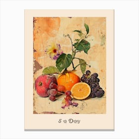 5 A Day Fruit Poster 3 Canvas Print