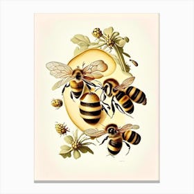 Worker Bees 2 Vintage Canvas Print