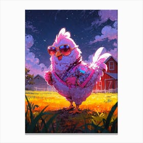 Chicken In Sunglasses 1 Canvas Print