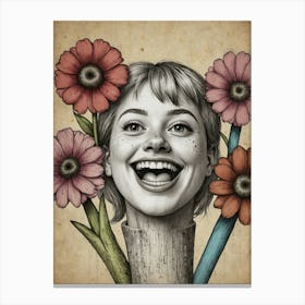 Woman With Flowers Canvas Print