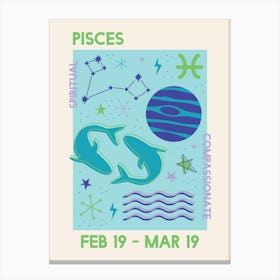 Pisces Zodiac Canvas Print