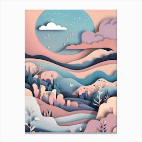 Landscape Paper cutout Art Canvas Print