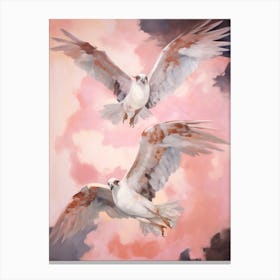 Pink Ethereal Bird Painting Osprey 1 Canvas Print