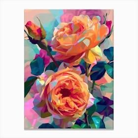 English Roses Painting Abstract 4 Canvas Print