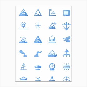 Aesthetic Vector Icons Categorized Into Severally Distinct Weather And Travel Symbols Dominating T (3) Canvas Print