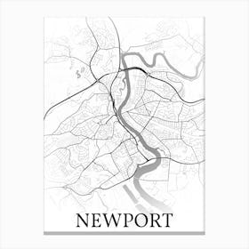 Newport, Wales, Uk, City Map, Black And White Fade Design Leinwandbild