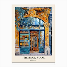 Budapest Book Nook Bookshop 4 Poster Canvas Print