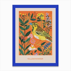 Spring Birds Poster Yellowhammer 1 Canvas Print