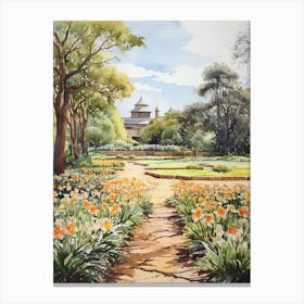 Royal Botanic Garden Sydney Australia Watercolour 1  Canvas Print