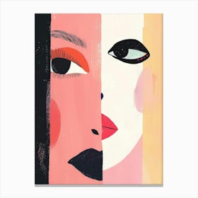 Two Women'S Faces 1 Canvas Print