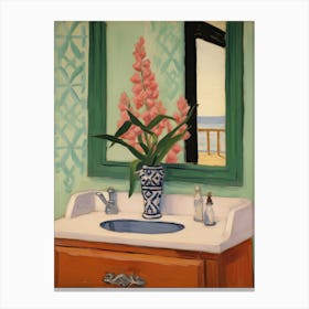 Bathroom Vanity Painting With A Gladiolus Bouquet 4 Canvas Print