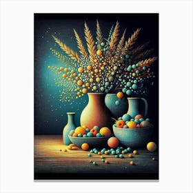 Vases Of Fruit Canvas Print