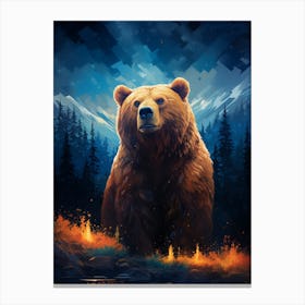 Bear In The Forest Canvas Print