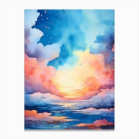 Watercolor Sunset Painting Canvas Print