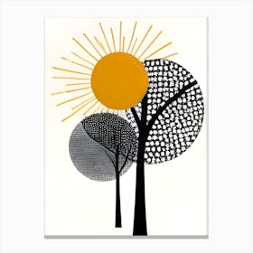 Sun And Trees Abstract Canvas Print