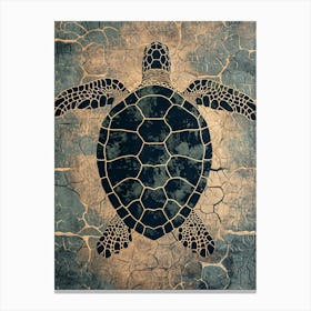 Sea Turtle Textured Collage 2 Canvas Print