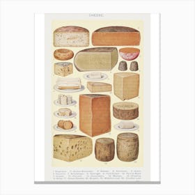 Vintage Poster Of Cheese Canvas Print