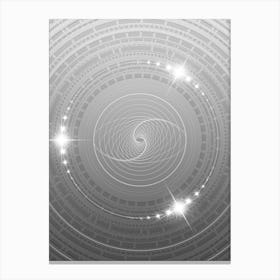 Geometric Glyph in White and Silver with Sparkle Array n.0088 Canvas Print
