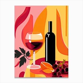 Wine And Grapes, Inspired by Matisse Canvas Print