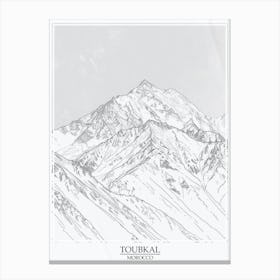 Toubkal Morocco Color Line Drawing 1 Poster Canvas Print
