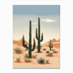 Desert Cactus Landscape Illustration 6 Canvas Print