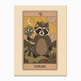 Virgo Raccoons Zodiac Canvas Print