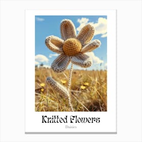 Knitted Flowers Daisies 4 Canvas Print