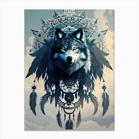 Wolf Dreamcatcher 12 Canvas Print